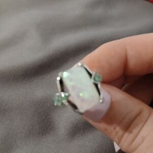 White and blue stone rings